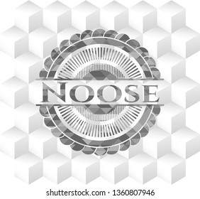Noose grey emblem with geometric cube white background
