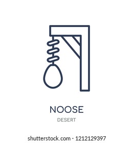 Noose icon. Noose linear symbol design from Desert collection. Simple outline element vector illustration on white background.