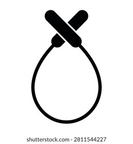 A noose knot symbol made of rope forming a loop with a crossed end, hanging object