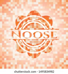 Noose orange mosaic emblem. Vector Illustration. Detailed.