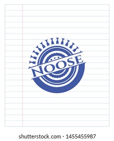 Noose pen strokes emblem. Blue ink. Vector Illustration. Detailed.