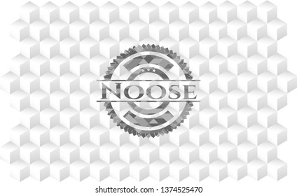 Noose realistic grey emblem with cube white background
