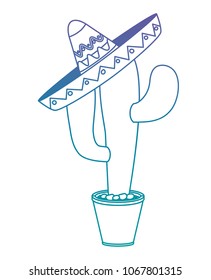 nopal cactus in pot with mexican hat