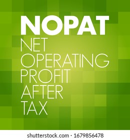 NOPAT - Net Operating Profit After Tax acronym, business concept background