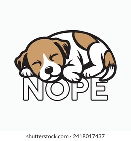 Nope Jack Russell Terrier Typography T-shirt Design Illustration
