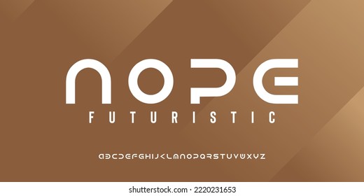 Nope Minimal tech sports fonts. A professional typeface for your company. Logo design based on modern gaming font.