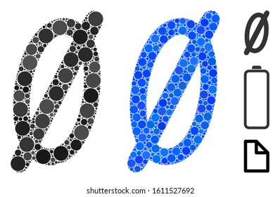 Nope mosaic of spheric dots in various sizes and color tints, based on nope icon. Vector small circles are composed into blue mosaic. Dotted nope icon in usual and blue versions.