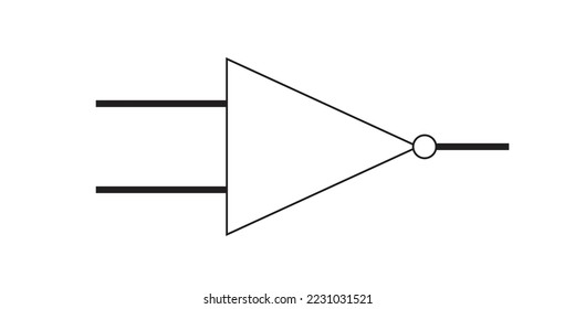 A nor logic gate illustration - Concept of truth table - vector , icon