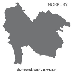 Norbury grey ward map of Derbyshire Dales district in East Midlands England UK