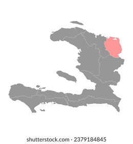 Nord Est department map, administrative division of Haiti. Vector illustration.