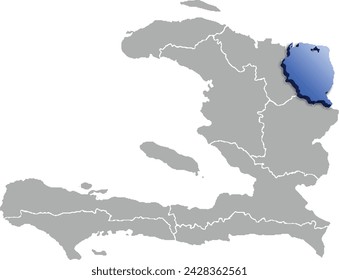 NORD EST province of HAITI 3d isometric map