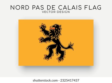 Nord Pas de Calais flag. Detailed flag on white background. Vector illustration