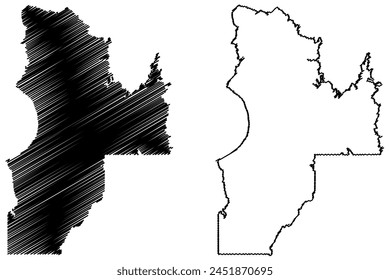 Nord-du-Quebec Administrative region (Canada, Quebec Province, North America) map vector illustration, scribble sketch Nord-du-Québec or Northern Quebec map