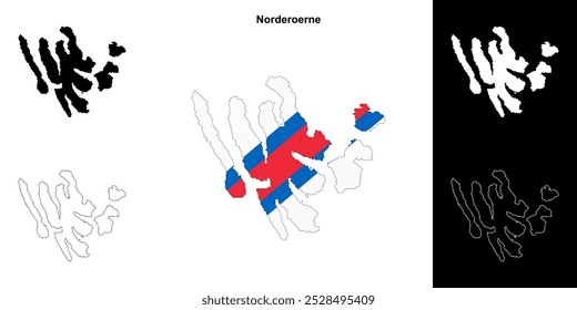 Norderoerne region outline map set