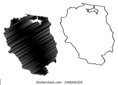 Nord-Est department (Republic of Haiti, Hayti, Hispaniola, Departments of Haiti) map vector illustration, scribble sketch Nord-Est map