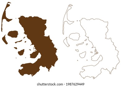 Nordfriesland district (Federal Republic of Germany, rural district, Free State of Schleswig-Holstein, Slesvig Holsten) map vector illustration, scribble sketch Nordfriesland map