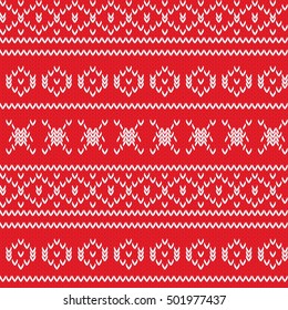 Nordic background with red look wool design