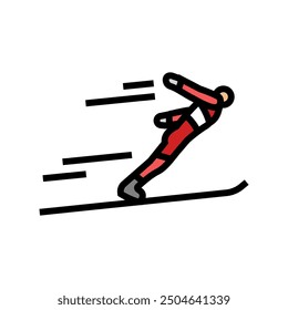 nordic combined winter sport color icon vector. nordic combined winter sport sign. isolated symbol illustration