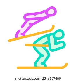 nordic combined winter sport color icon vector. nordic combined winter sport sign. isolated symbol illustration