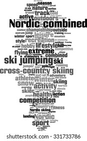 Nordic combined word cloud concept. Vector illustration