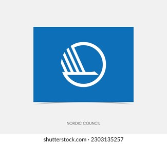 Nordic Council Rectangle Symbol mit Schatten.