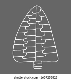 Nordic design of tree for decoration interior, print posters, greating card, bussines banner, wrapping in modern scandinavian style in vector