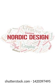 Nordic Design word cloud. Wordcloud made with text only.