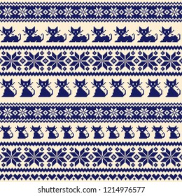 Nordic events pattern illustration of the cat,