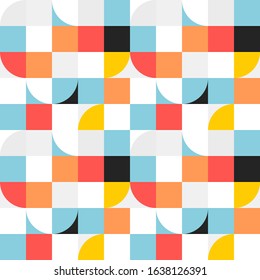 Nordic fashion design. Vector illustration. Simple colorful tiles pattern.
