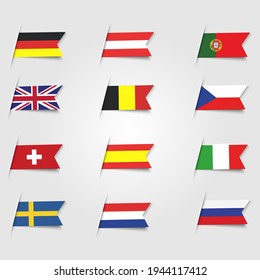 Banderas nórdicas, vector bandera de los países escandinavos