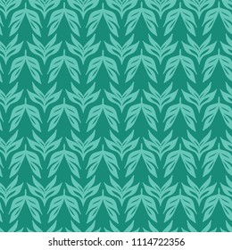 Nordic Folk Art Leaf Background, Dark Green Seamless Pattern, Nature Illustration for Christmas Fashion Prints, Textiles, Modern Fabric, Seasonal Home Decor & Web Stationery, Vector Surface Design