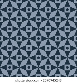 Nordic folk jacquard seamless pattern. Cozy warm traditional print for home decor. Cute trendy minimal star and hexagon ornamental pattern for trendy textile design.