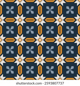 Nordic folk jacquard seamless pattern. Cozy warm traditional print for home decor. Cute trendy minimal star and diamond ornamental pattern for trendy textile design.