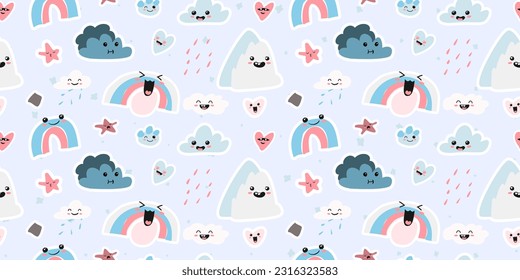 Nordic Forest Theme: Minimalist Scandinavian Patterns with Rainbows and Toadstools for Nursery Prints.