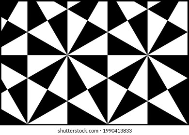 Nordische geometrische Fläche nahtloses Muster modernes Design für Hintergrund, Teppich, Teppich, Tapeten, Kleidung, Umhüllung, Batik, Gewebe.Dreiecksform mit schwarz-weißer Farbe.Vektorgrafik.Eps10