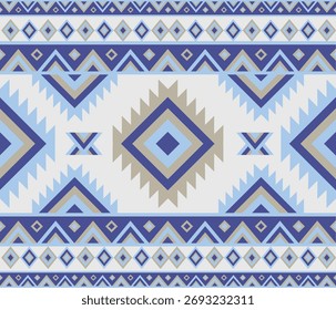 Nordic Geometric Chevron, ethnic pattern Navy blue Tone vector illustration design.