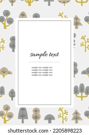 Nordic hand drawn tree frame