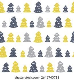 Nordic hand drawn tree pattern