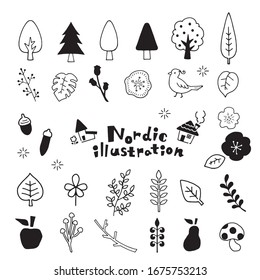 Nordic
Illustration set of plants and houses