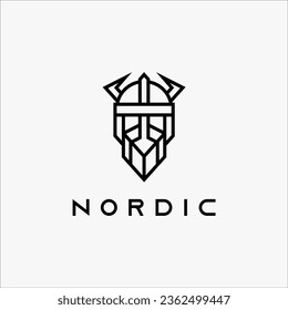 Nordic line art logo vector
