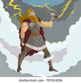 nordic mythology thor god of thunder in the sky