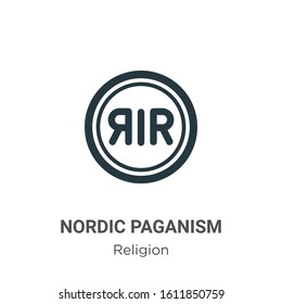 Nordic paganism glyph icon vector on white background. Flat vector nordic paganism icon symbol sign from modern religion collection for mobile concept and web apps design.