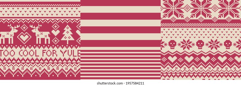 Nordic pattern illustration vector. New Year or winter design. Sweater ornaments for scandinavian pattern. Vector illustration.