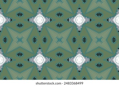 Patrón nórdico sin costuras nativo americano, bordado de motivos, diseño de Vector de bordado Ikat para imprimir textura de tela sari sari alfombra. kurta Vector patola sari