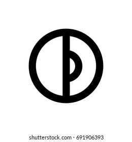 Nordic rune. Abstract minimal symbol inscribed in a circle. For icon, log or tattoo. Stock vector.