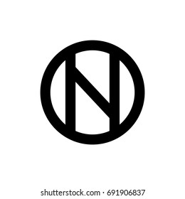 Nordic rune. Abstract minimal symbol inscribed in a circle. For icon, log or tattoo. Stock vector.