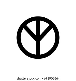 Nordic rune. Abstract minimal symbol inscribed in a circle. For icon, log or tattoo. Stock vector.