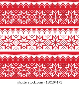 Nordic Seamless Christmas Red Pattern