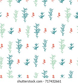 Nordic seamless pattern with minimalistic branches.