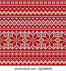 Nordic Seamless Pattern On Wool Knitted Stock Vector (Royalty Free ...